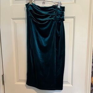 Cider Velvet Teal Pencil Skirt